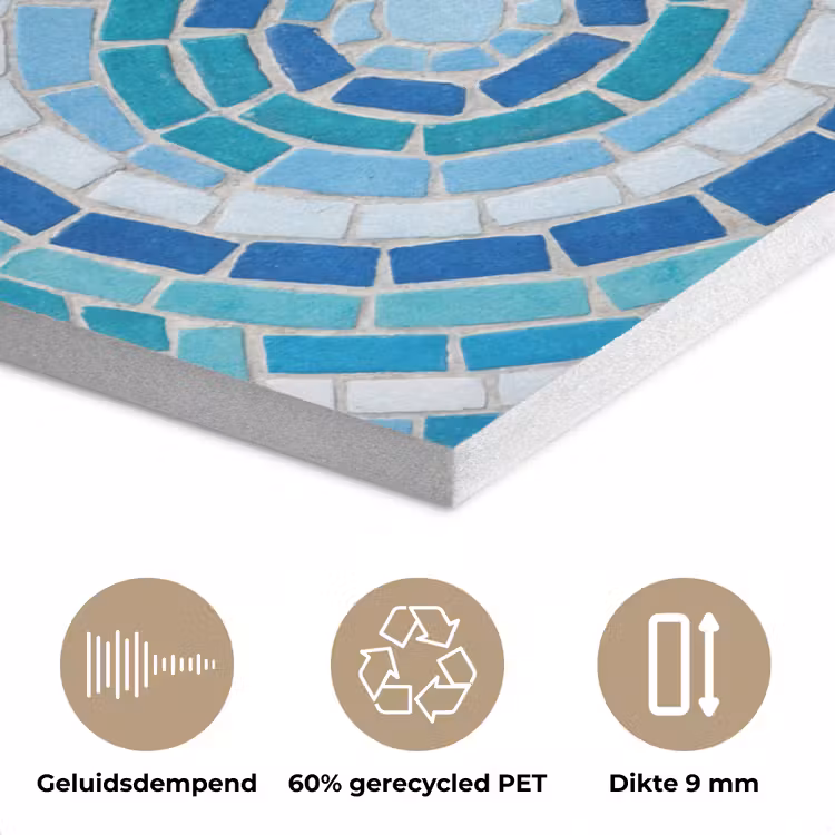 Vis - Mozaïek - Water - Decoratief - Blauw PET vilt klein -closeup_NL