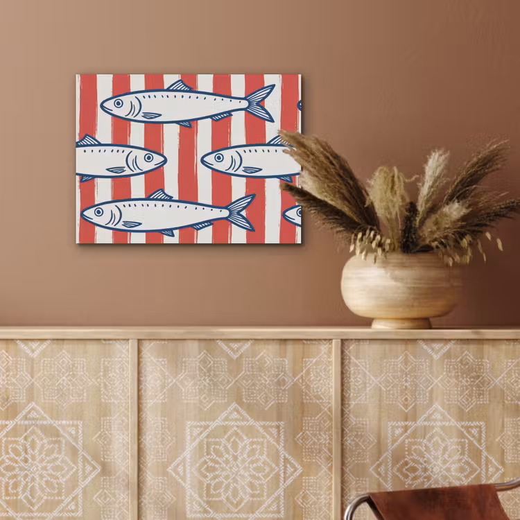 Vis - Patroon - Strepen - Illustratie - Rood PET vilt klein -sfeer4