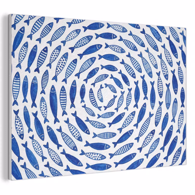 Vis - Patroon - Onderwater - Abstract - Blauw PET vilt klein -3d