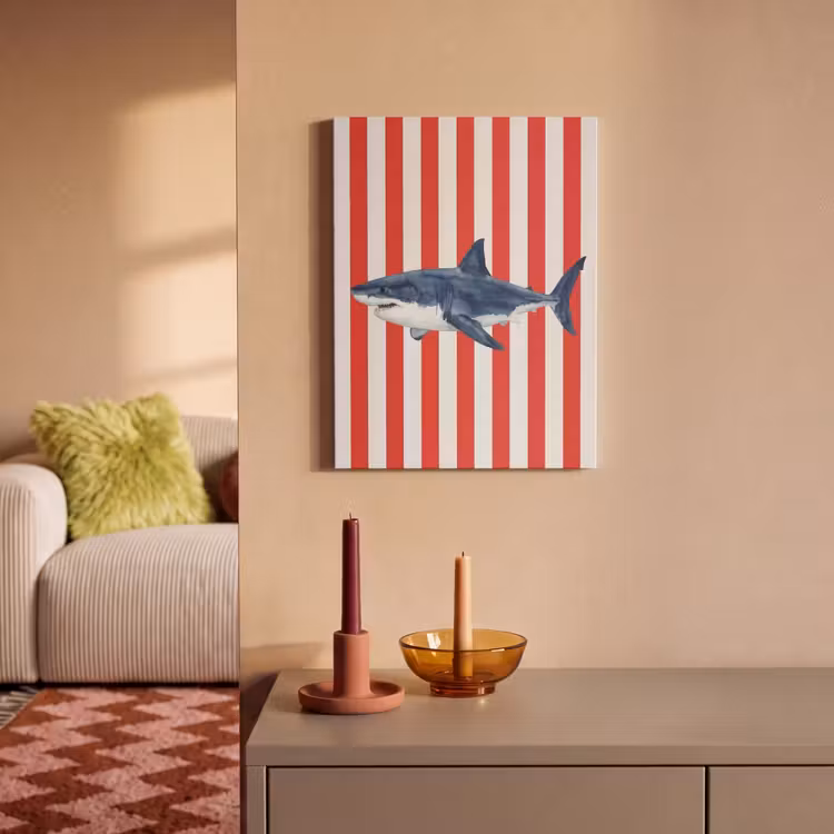 Vis - Haai - Zee - Illustratie - Blauw PET vilt klein -sfeer1