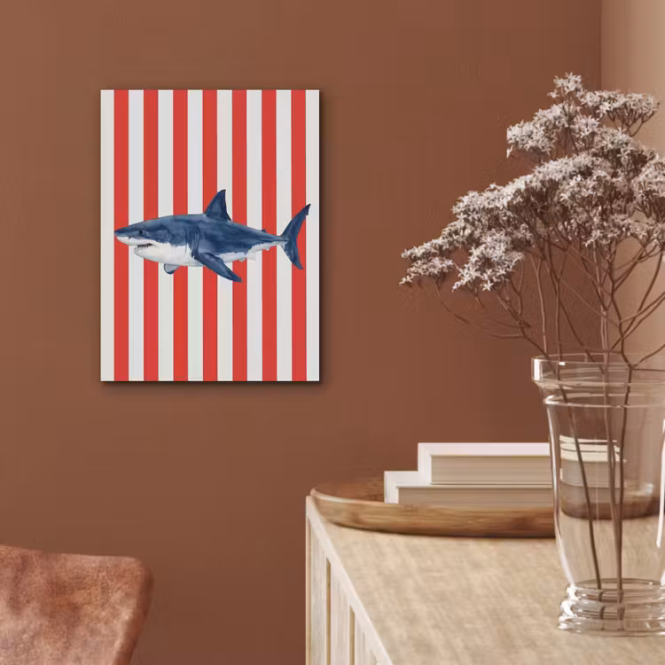 Vis - Haai - Zee - Illustratie - Blauw PET vilt klein -sfeer4