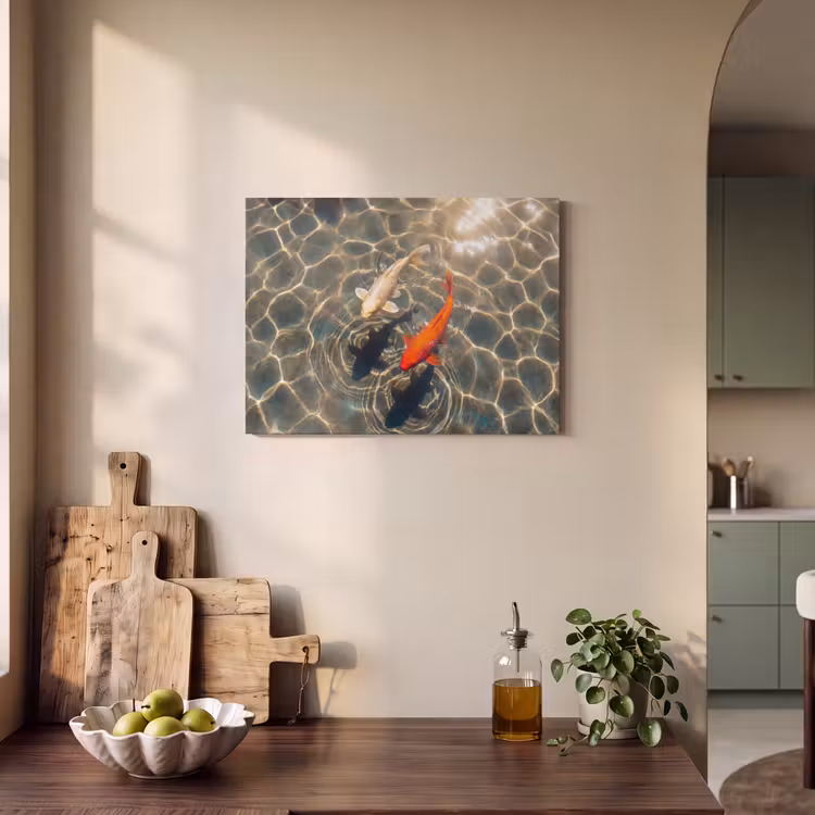Vis - Water - Dieren - Oranje - Goud PET vilt klein -sfeer2