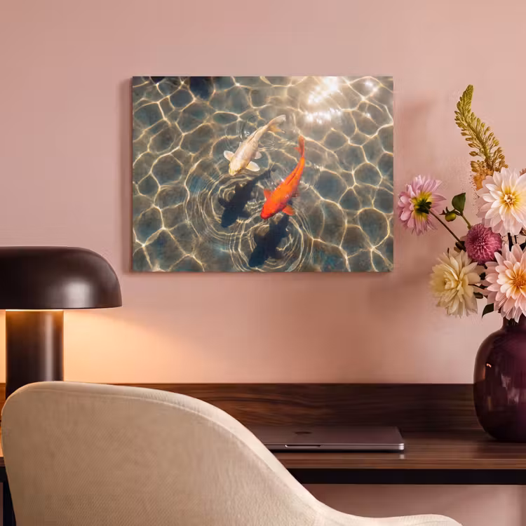 Vis - Water - Dieren - Oranje - Goud PET vilt klein -sfeer3