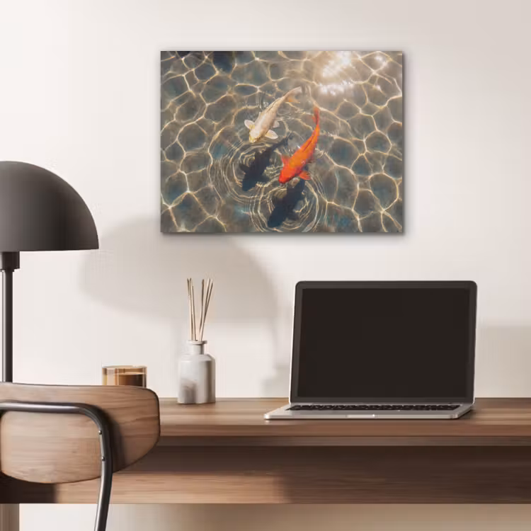 Vis - Water - Dieren - Oranje - Goud PET vilt klein -sfeer5