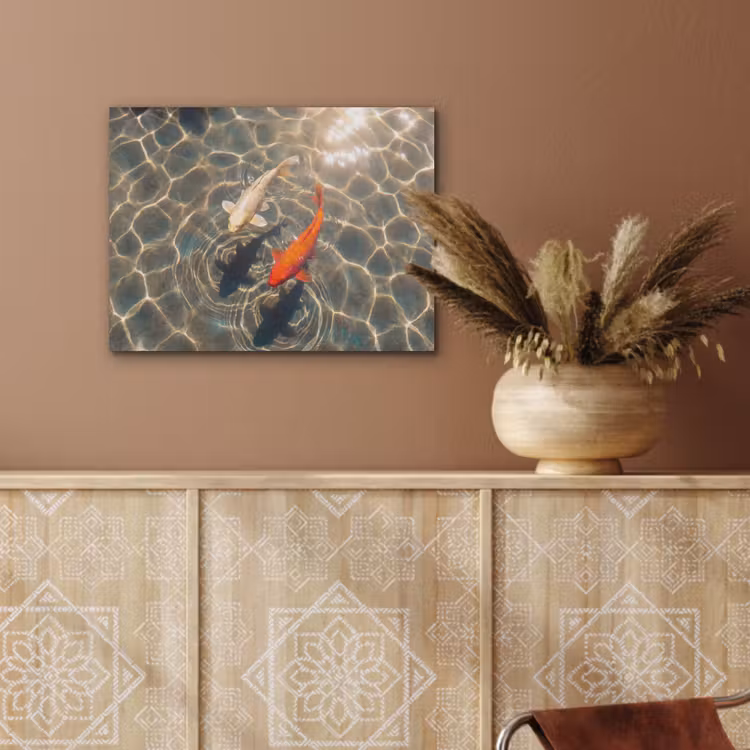 Vis - Water - Dieren - Oranje - Goud PET vilt klein -sfeer4