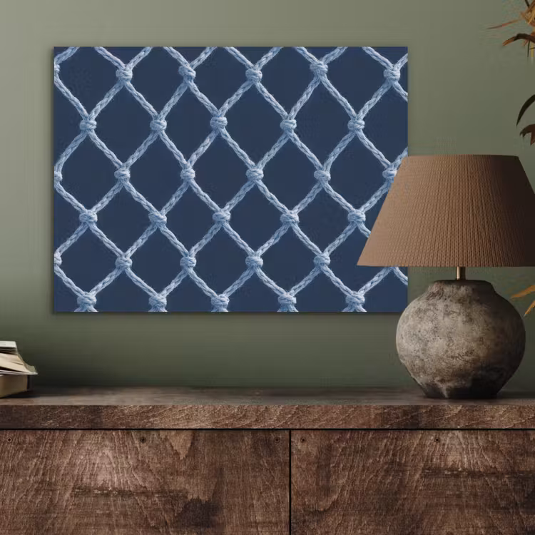 Visnet - Touw - Patroon - Marineblauw PET vilt klein 837 -sfeer2