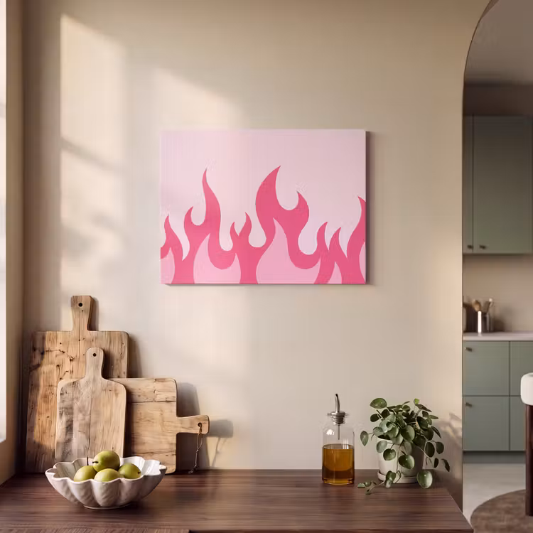 Vlammen - Patroon - Abstract - Modern - Roze PET vilt klein -sfeer2