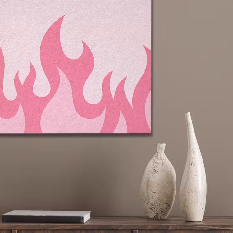 Vlammen - Patroon - Abstract - Modern - Roze PET vilt klein -sfeer6_closeup