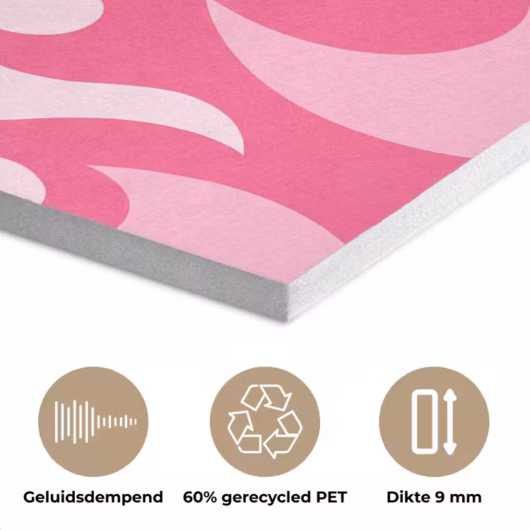 Vlammen - Patroon - Abstract - Modern - Roze PET vilt klein -closeup_NL
