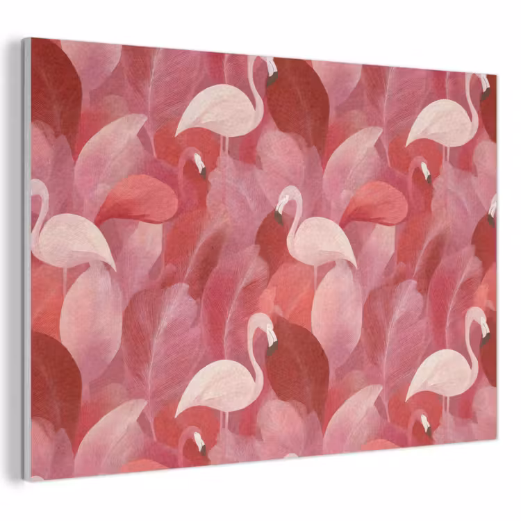 Flamingo - Botanisch - Elegant - Roze - Rood PET vilt klein 837 -3d