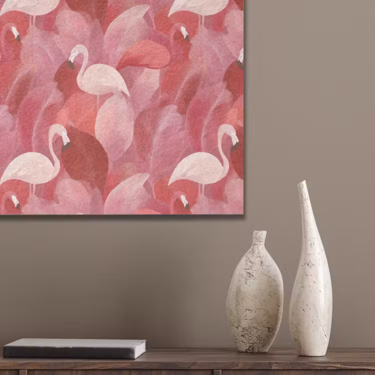 Flamingo - Botanisch - Elegant - Roze - Rood PET vilt klein 837 -sfeer6_closeup