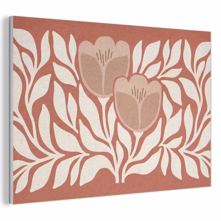 Bloemen - Abstract - Modern - Beige - Natuur PET vilt klein -3d