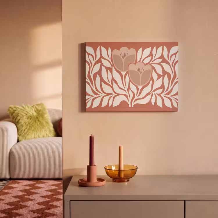 Bloemen - Abstract - Modern - Beige - Natuur PET vilt klein -sfeer1