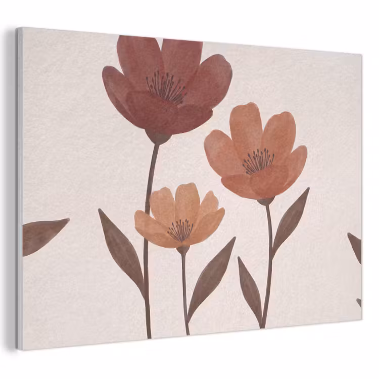 Bloemen - Abstract - Modern - Bruin - Decoratief PET vilt klein -3d