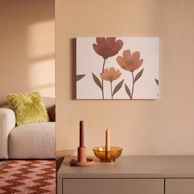 Bloemen - Abstract - Modern - Bruin - Decoratief PET vilt klein -sfeer1