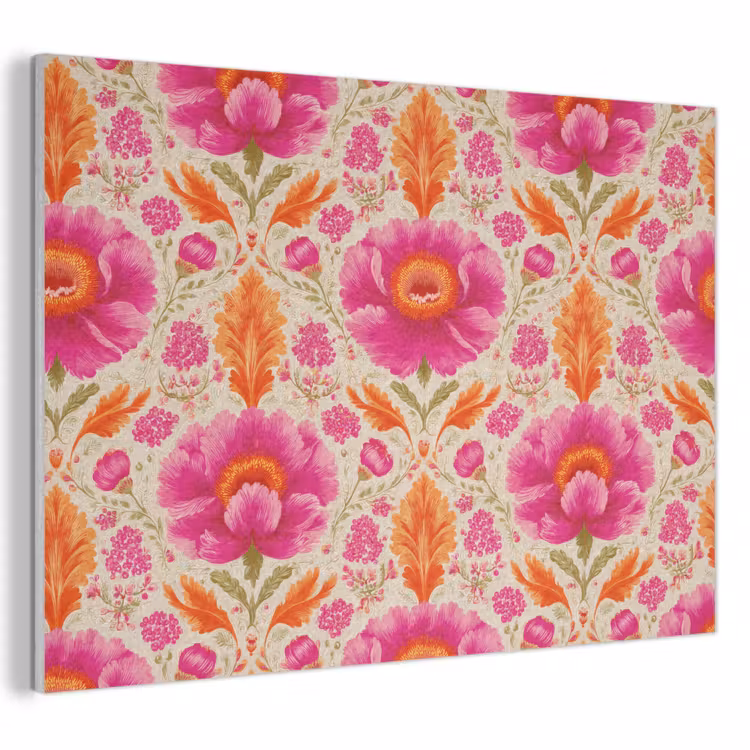 Bloemen - Barok - Roze - Oranje PET vilt klein 837 -3d