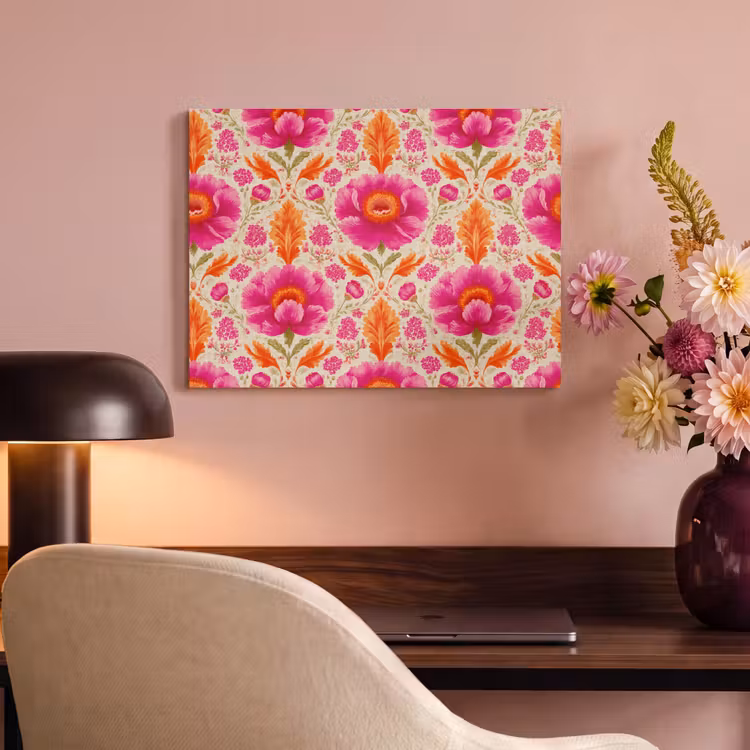 Bloemen - Barok - Roze - Oranje PET vilt klein 837 -sfeer3