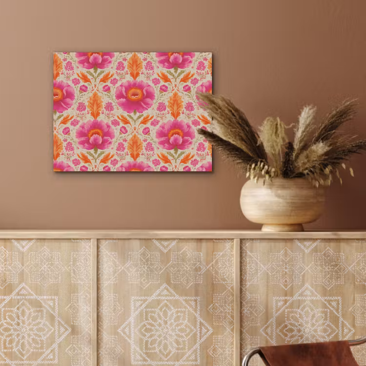 Bloemen - Barok - Roze - Oranje PET vilt klein 837 -sfeer4