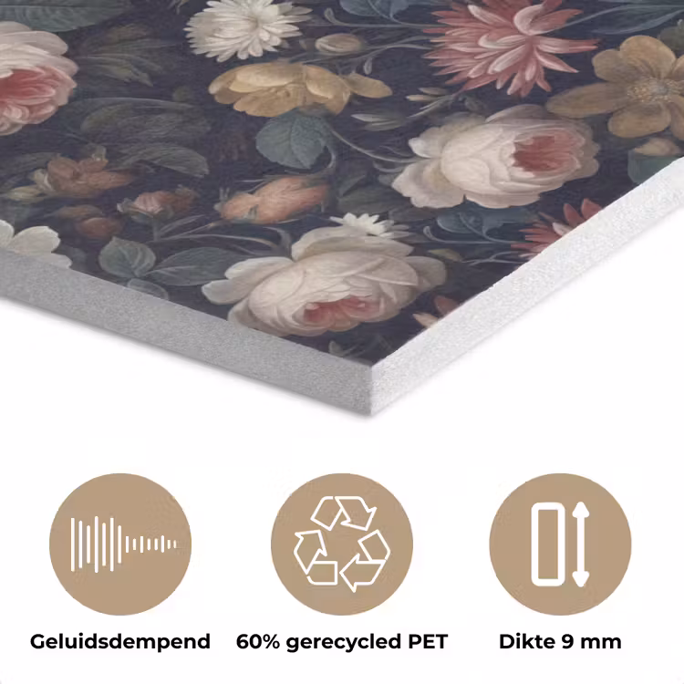 Bloemen - Boeket - Botanisch - Vintage - Donkere achtergrond PET vilt klein -closeup_NL
