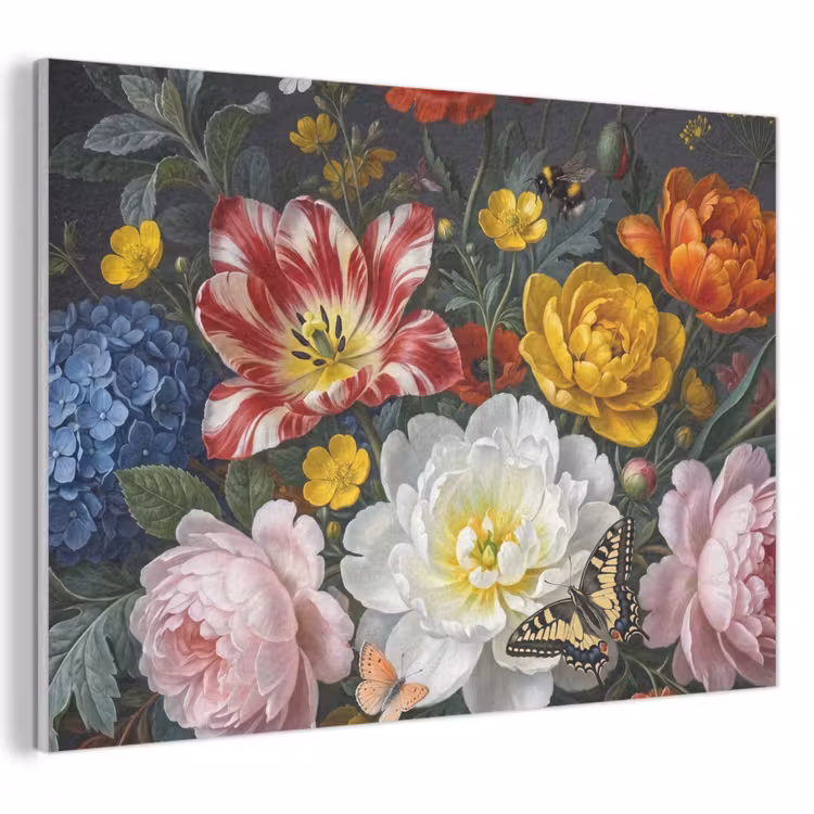 Bloemen - Boeket - Klassiek - Kleurrijk - Natuur PET vilt klein -3d