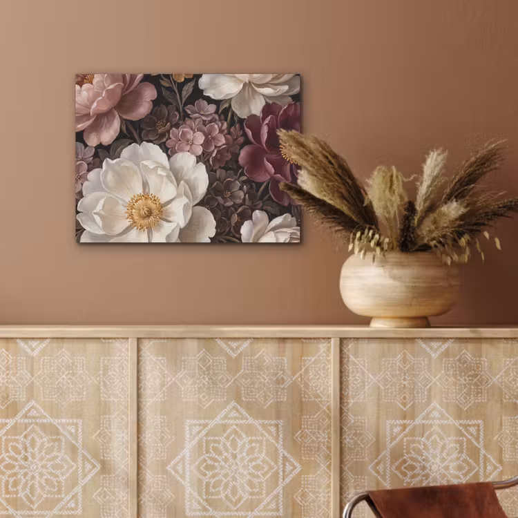 Bloemen - Boeket - Klassiek - Donker - Rood PET vilt klein -sfeer4