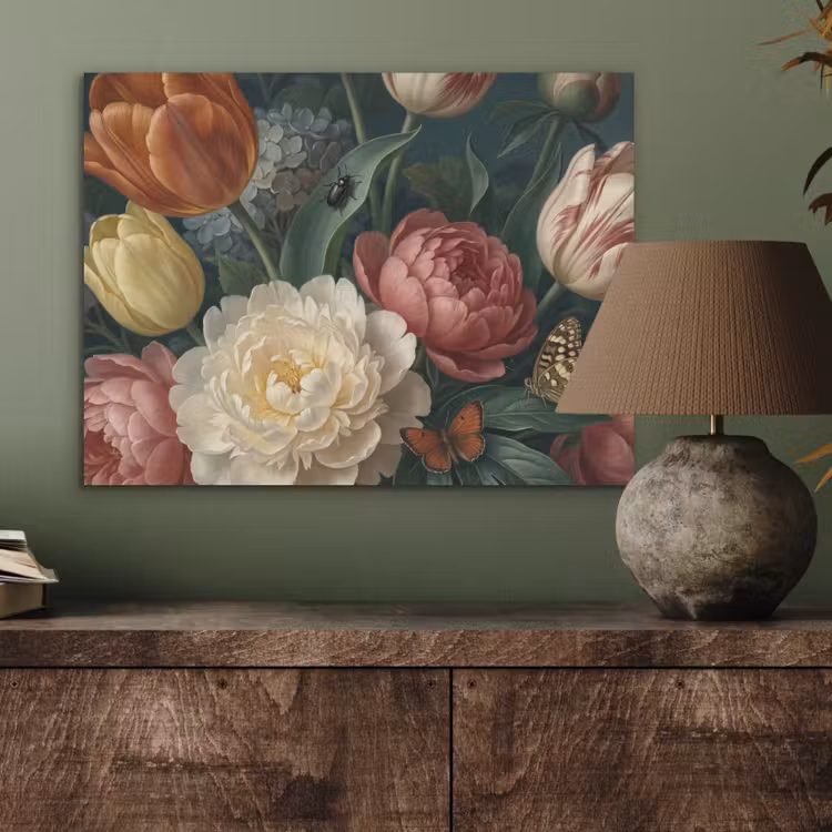 Bloemen - Boeket - Natuur - Klassiek - Donker PET vilt klein -sfeer2