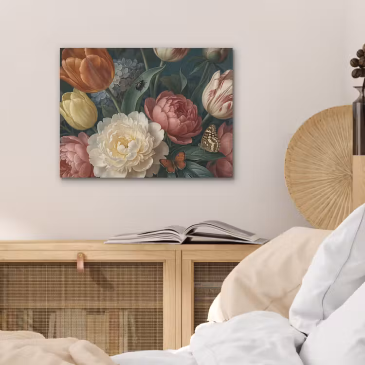 Bloemen - Boeket - Natuur - Klassiek - Donker PET vilt klein -sfeer3