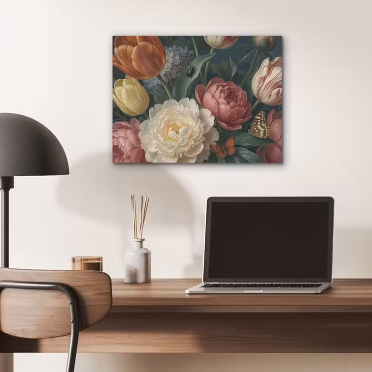 Bloemen - Boeket - Natuur - Klassiek - Donker PET vilt klein -sfeer5