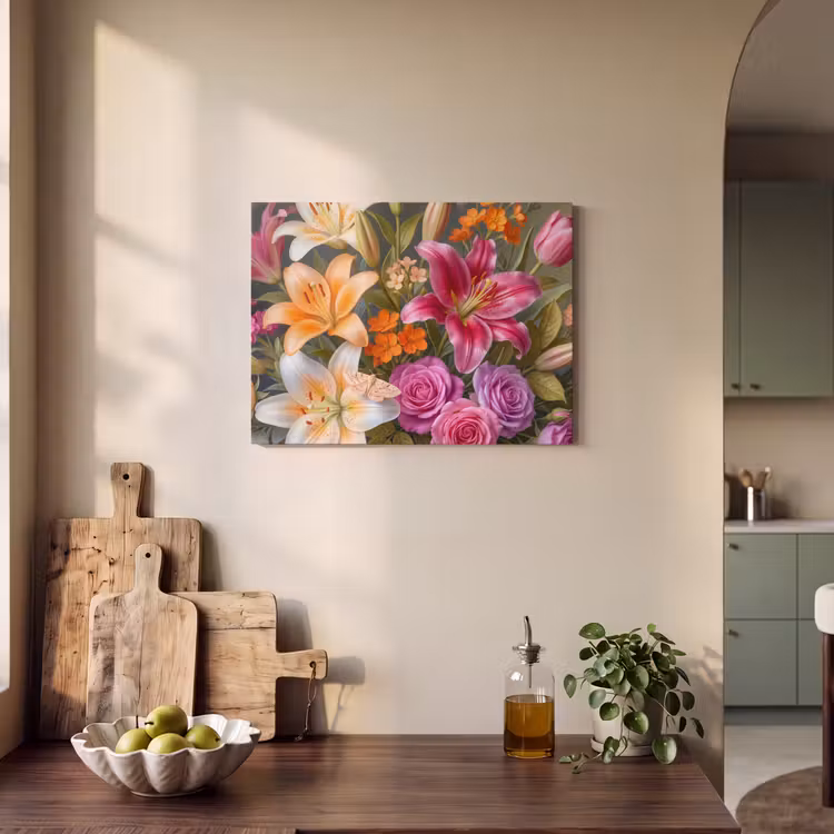 Bloemen - Boeket - Natuur - Kleurrijk - Modern PET vilt klein -sfeer2