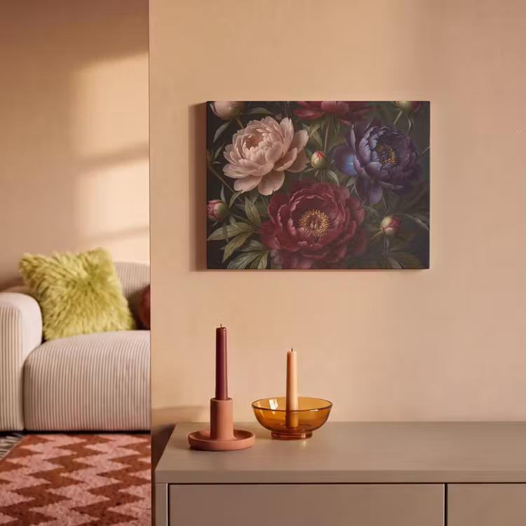 Bloemen - Boeket - Natuur - Modern - Donker PET vilt klein -sfeer1