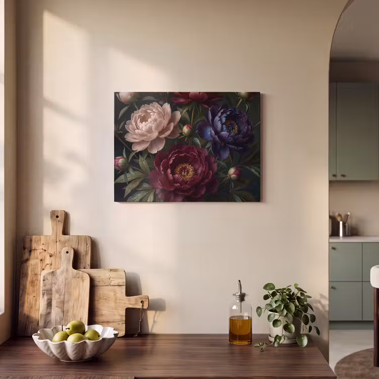Bloemen - Boeket - Natuur - Modern - Donker PET vilt klein -sfeer2