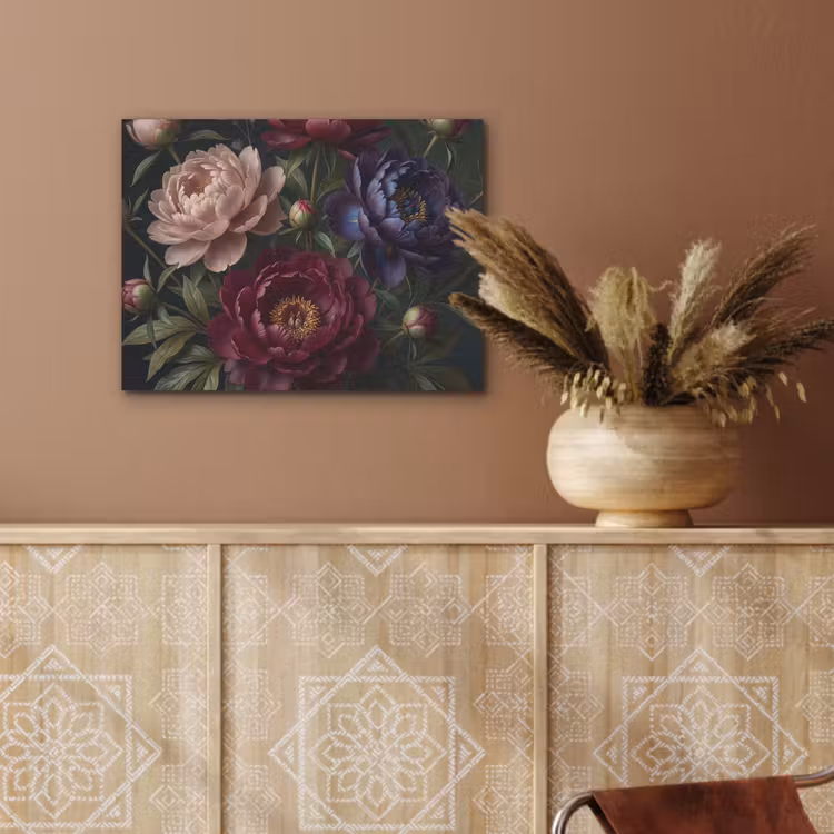 Bloemen - Boeket - Natuur - Modern - Donker PET vilt klein -sfeer4