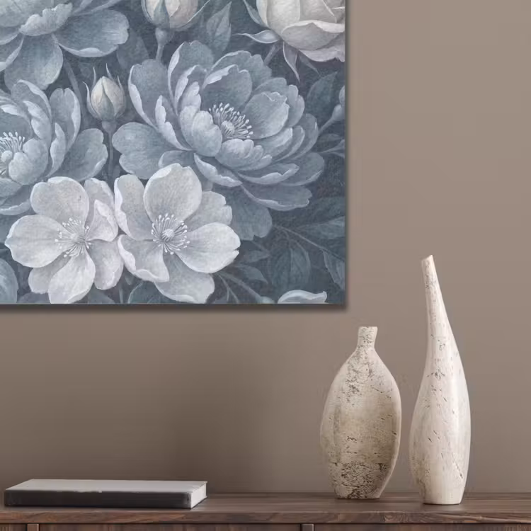 Bloemen - Boeket - Winter - Abstract - Blauw PET vilt klein -sfeer6_closeup