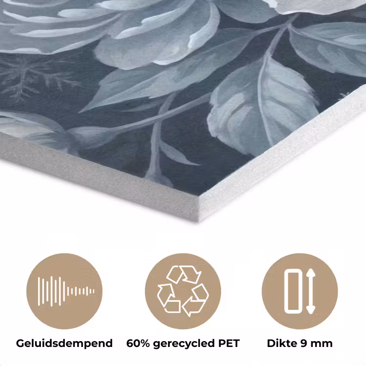 Bloemen - Boeket - Winter - Abstract - Blauw PET vilt klein -closeup_NL