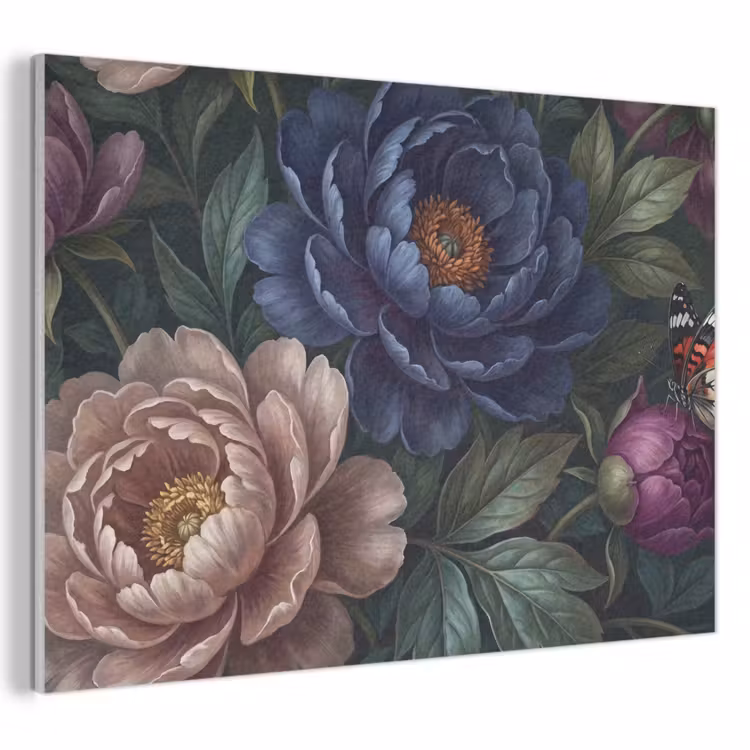 Bloemen - Vlinder - Natuur - Modern - Paars PET vilt klein -3d