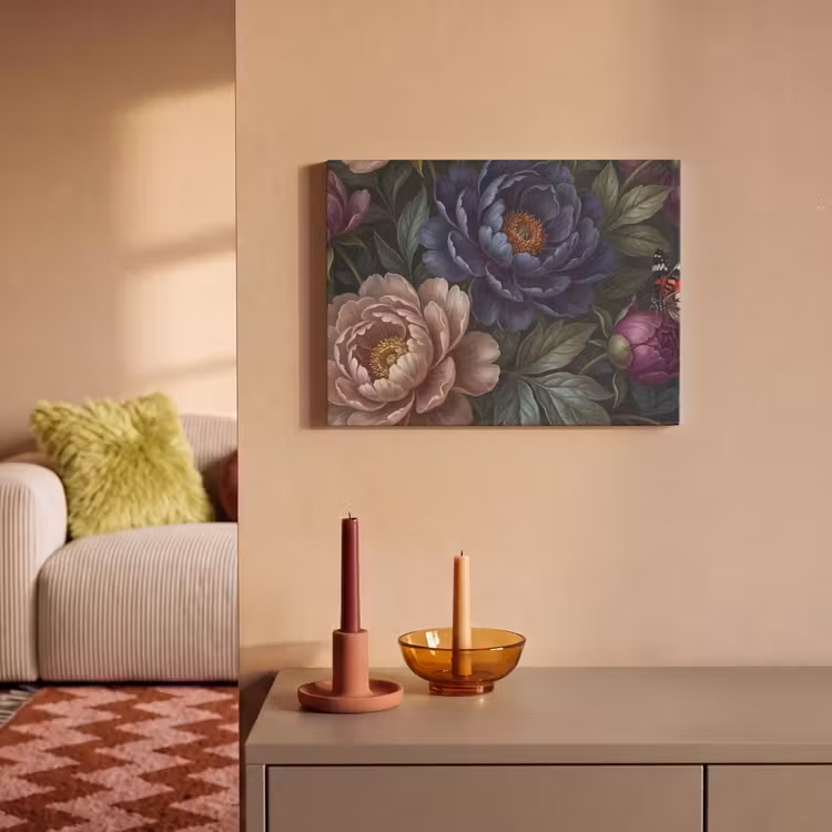 Bloemen - Vlinder - Natuur - Modern - Paars PET vilt klein -sfeer1