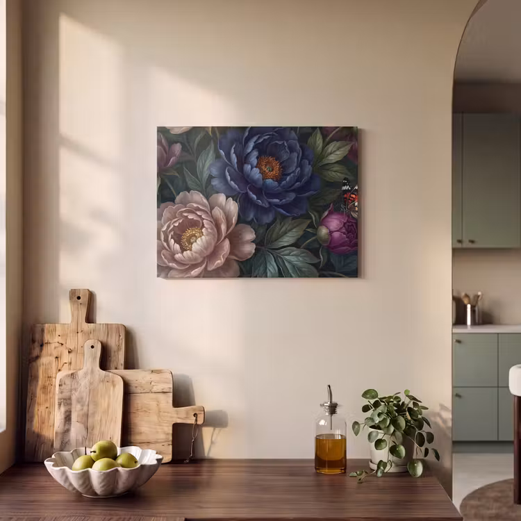 Bloemen - Vlinder - Natuur - Modern - Paars PET vilt klein -sfeer2