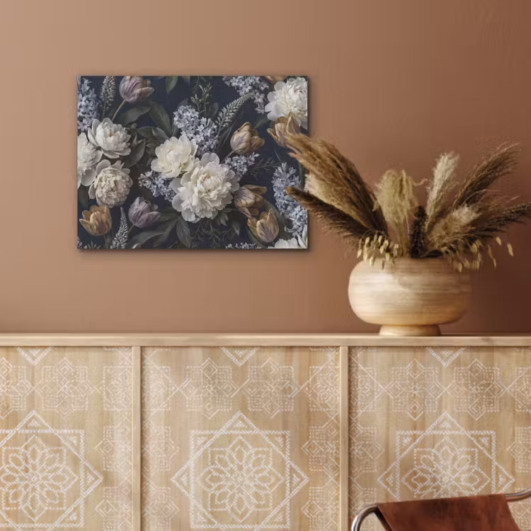 Bloemen - Donker - Elegant - Natuur - Wit PET vilt klein -sfeer4