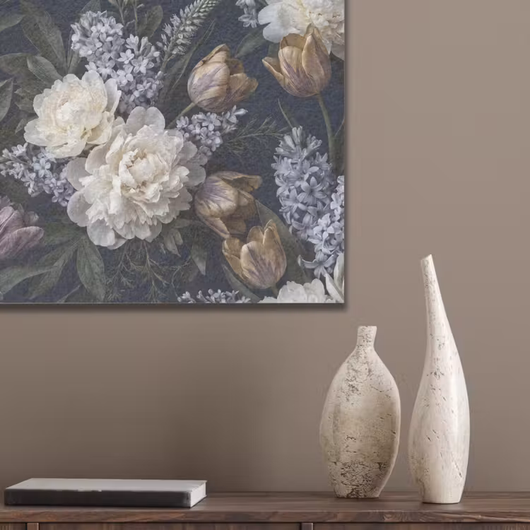 Bloemen - Donker - Elegant - Natuur - Wit PET vilt klein -sfeer6_closeup