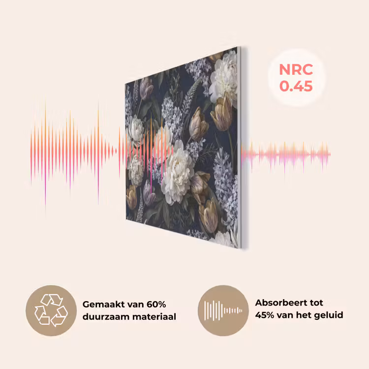 Bloemen - Donker - Elegant - Natuur - Wit PET vilt klein -USP_NL