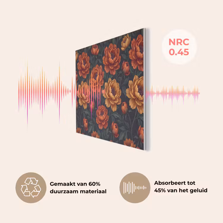 Bloemen - Bladeren - Natuur - Modern - Oranje PET vilt klein -USP_NL