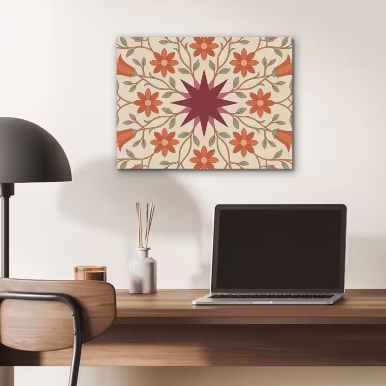 Bloemen - Mandala - Decoratief - Rood PET vilt klein -sfeer5