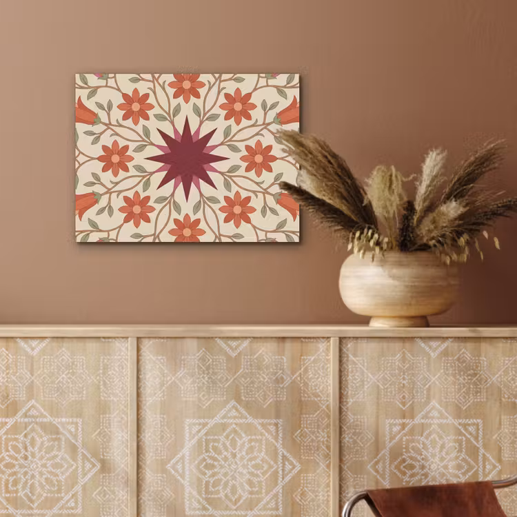 Bloemen - Mandala - Decoratief - Rood PET vilt klein -sfeer4