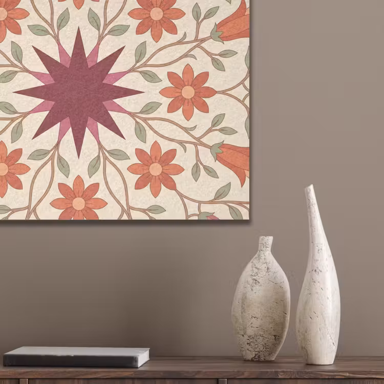 Bloemen - Mandala - Decoratief - Rood PET vilt klein -sfeer6_closeup
