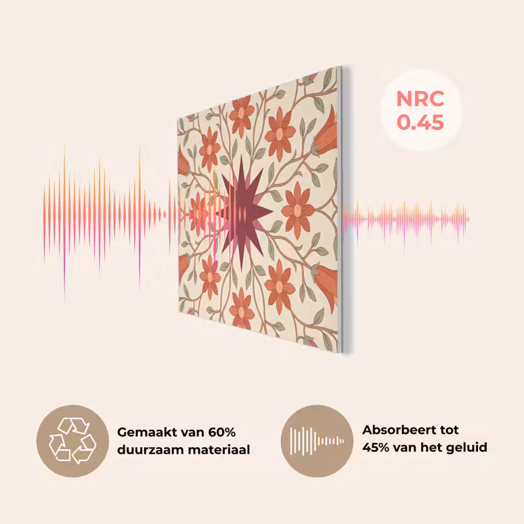 Bloemen - Mandala - Decoratief - Rood PET vilt klein -USP_NL