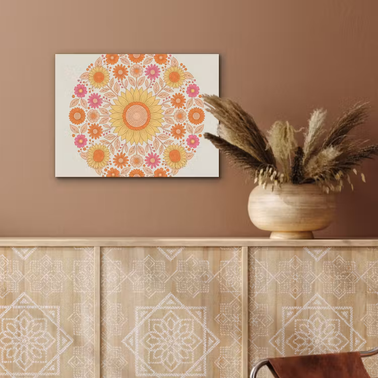 Bloemen - Mandala - Patroon - Kleurrijk PET vilt klein -sfeer4