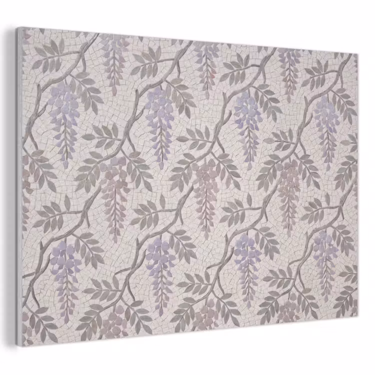 Bloemen - Mozaïek - Natuur - Patroon - Paars PET vilt klein -3d