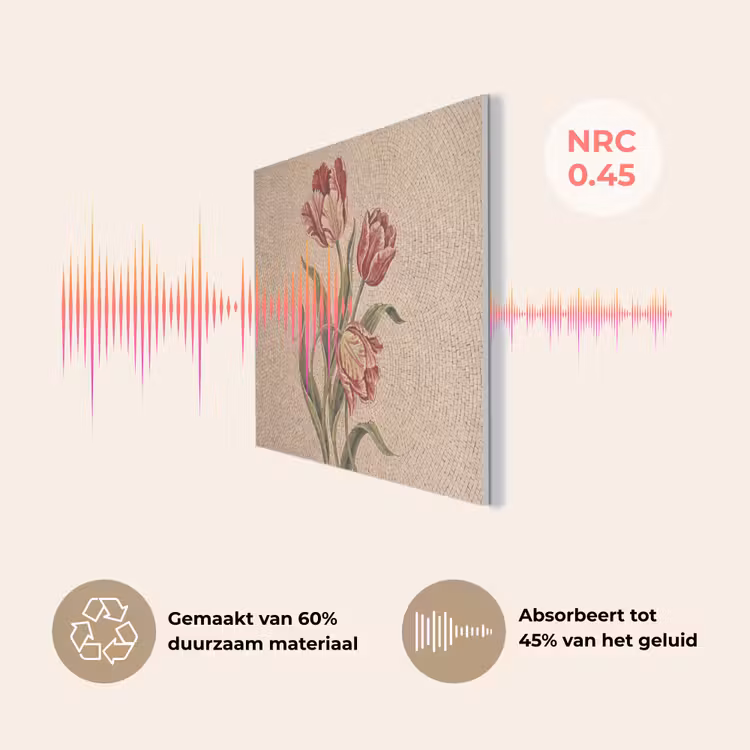 Bloemen - Mozaïek - Rood - Groen - Kunst PET vilt klein -USP_NL