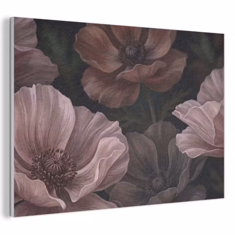 Bloemen - Natuur - Roze - Donker - Modern PET vilt klein -3d
