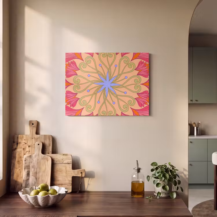 Bloemen - Patroon - Abstract - Roze - Decoratief PET vilt klein -sfeer2